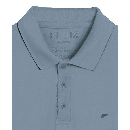 Polo Ellus Piquet Frisos e Asa Classic MC Masculina Azul