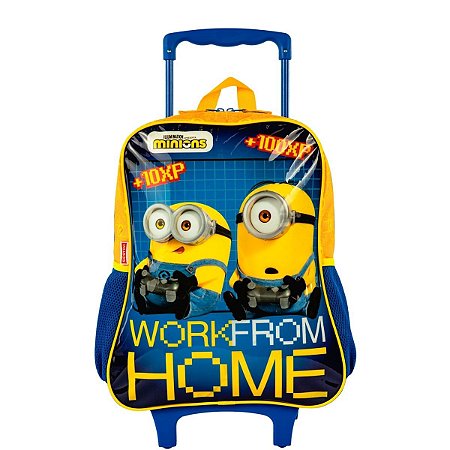 Mochila de Carrinho Grande Minions Gamer Infantil
