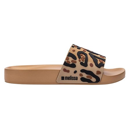 Chinelo Slide Melissa Animal Print Feminino Marrom