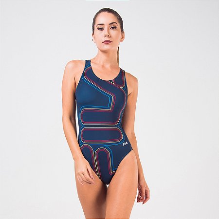 Maiô Fila Tri Summer Print Feminino Azul