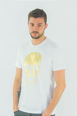 CAMISETA ELLUS COTTON FINE ALEXANDRE H GOLDEN SKULL CLASSIC