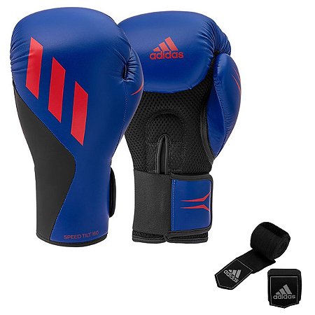 Kit Luva de Boxe e Bandagem Adidas  PU Speed TILT 150