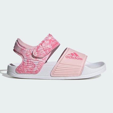 Sandália Adidas Adilette Branca Rosa Kids Infantil