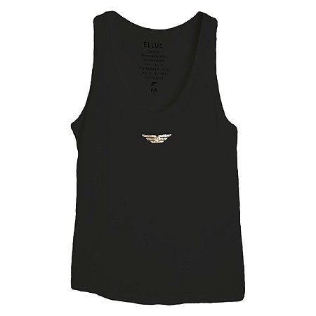 Regata Ellus E Asa Glitter Sleeveless Feminina Preto