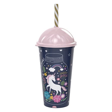 Copo Shake Unicórnio Plásutil 500 ml