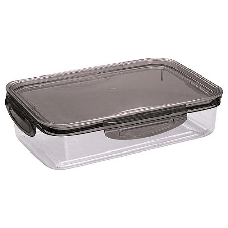 Pote Trava Mais Ret Cristal 1,1l B4 Plasutil Cinza