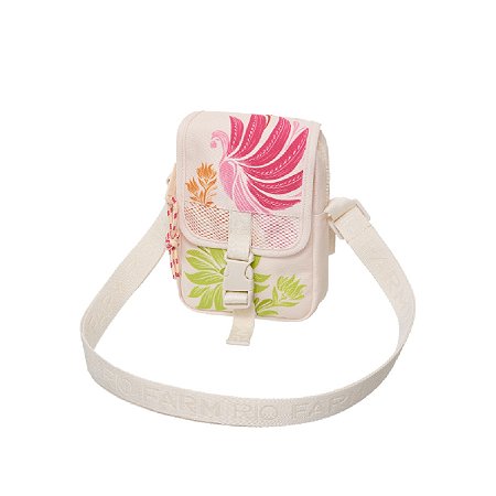 Bolsa Farm Fervo Arco Iris Colorido Branco