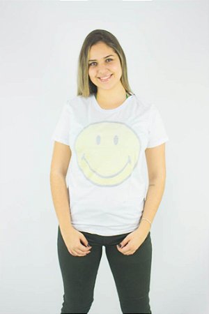 Camiseta Ellus Second Floor Holographic Smiley Feminino