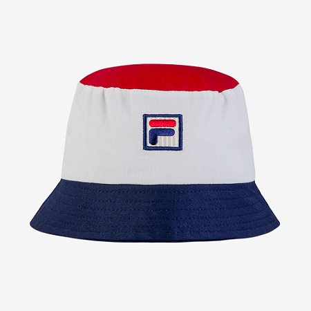 Chapéu Bucket Fila Classic Branco Azul Vermelho