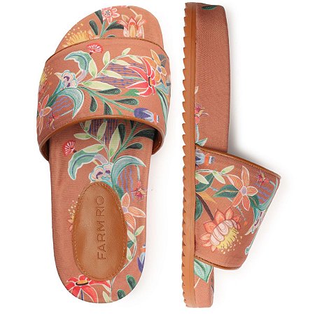 Sandália Farm Budapeste Rendeira Creme Feminina