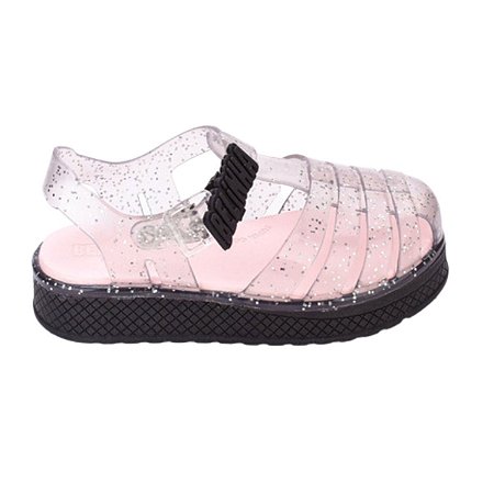 Sandália Belinha Infantil  Kidy Plataforma Preto Glitter