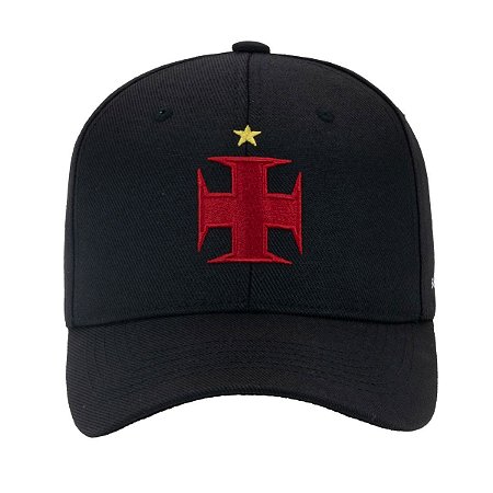 Boné Vasco Da Gama Cruz de Malta Vermelho em Preto Supercap