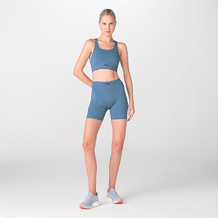 Bermuda Fila Racer Run Feminina Azul Delavê