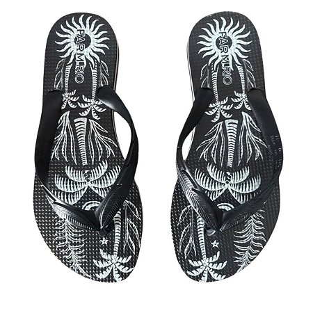 Sandália Farm Salto Tira Tex Coqueiral Feminino Preto
