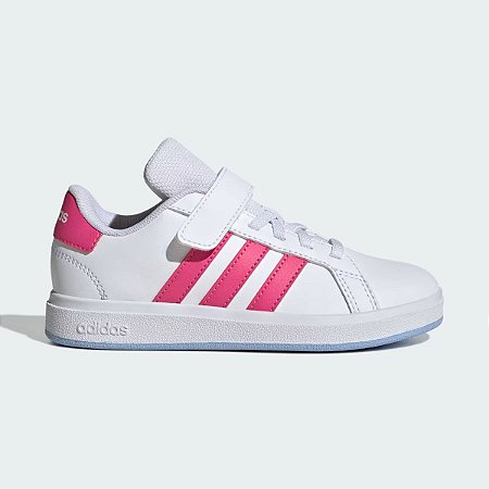Tênis Adidas Grand Court 2.0 Infantil Branco Rosa