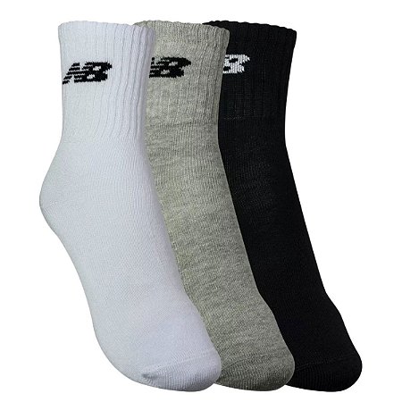 Kit 3 pares meia cano alto New Balance 35 a 48 3 cores