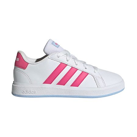 Tênis Adidas Grand Court Infantil Branco Rosa