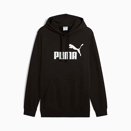 Blusa Puma Moletom com Capuz Essentials No. Logo Preto