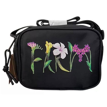 Bolsa Farm Chamego Romance Em Flor Preto