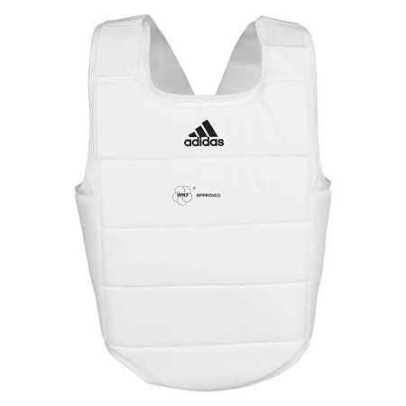 Protetor de Torax Adidas Branco Logo Preto  Selo WKF