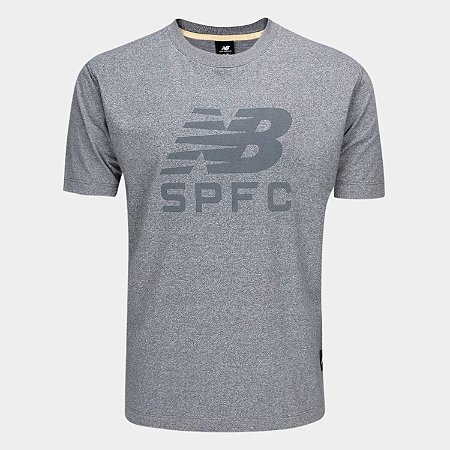Camiseta New Balance Concentração Spfc 2025 Masculina Cinza