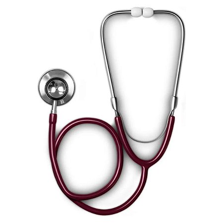 Estetoscópio Duplo Prof Dellamed Pulmonar Cardíaco Vinho