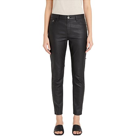 Calça Ellus Leather Denim Ly Skinny Et Zetex Feminina
