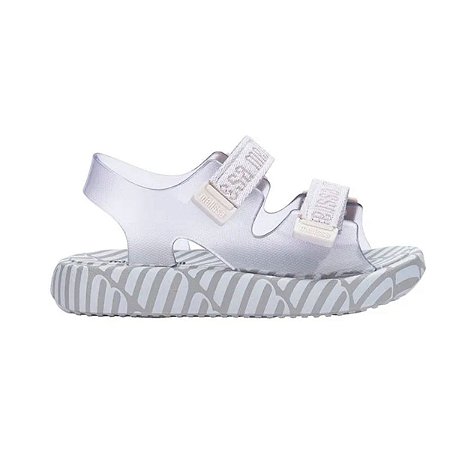 Sandália Mini Melissa Stripes M Lover Vidro Branco