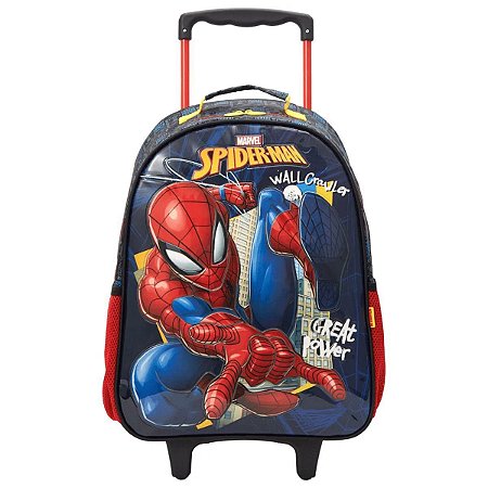 Mochila com rodinha Escolar 14 Spider Man Black Basic Xeryus