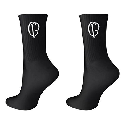 Meia Corinthians CP Cano Médio Masculina Preto