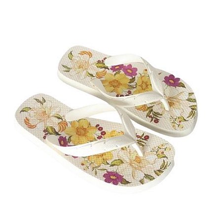 Chinelo Farm Flip Flop Jangada Print Branco