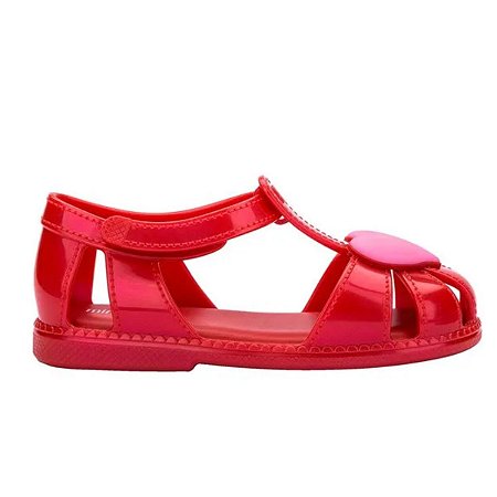 Sandália Mini Melissa Hip Heart Ballerina Baby Vermelho