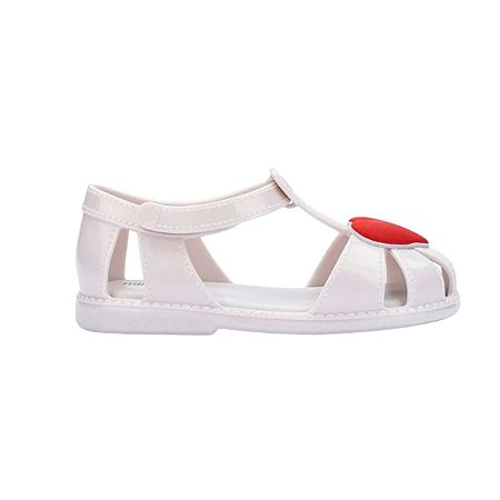 Sandália Mini Melissa Hip Heart Ballerina Baby Branco