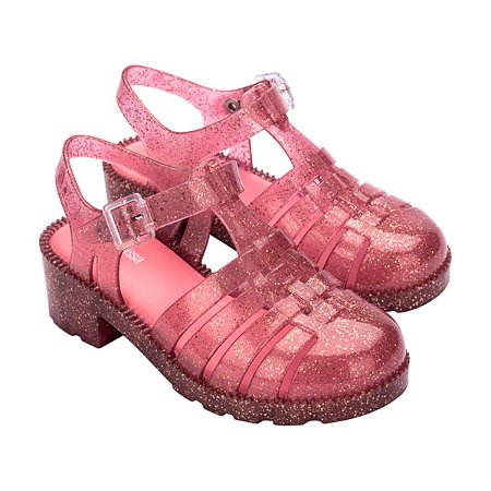 Mini Melissa Possession Heel Infantil Rosa Médio Glitter