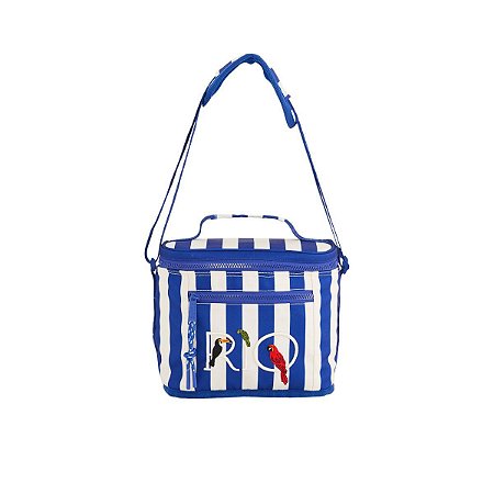 Mini Cooler Farm Farofa Listra Azul