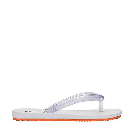 Chinelo Melissa Flip Flop Airflow Ad Branco Laranja