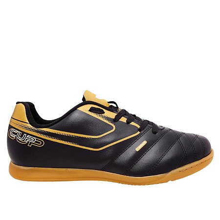 Chuteira Futsal Topper Cup VIII Masculina Preto Dourado