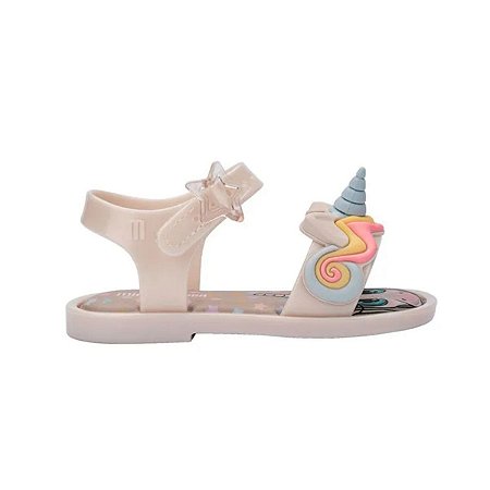 Sandália Mini Melissa Mar Sandal Uni Baby Bege Metalizado