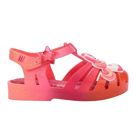 Sandália Mini Melissa Possession Uni Baby Rosa Laranja