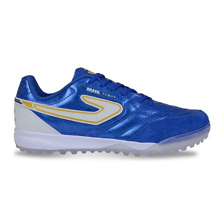 Chuteira Topper Maestro Club V 82 Society Azul Branco Masc