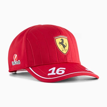 Boné Puma Aba Curva Scuderia Ferrari Leclerc Vermelho 16
