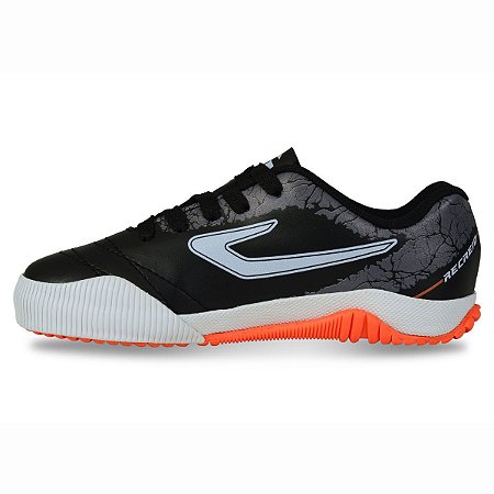 Chuteira Topper Recreio VII Infantil Branco Preto Laranja