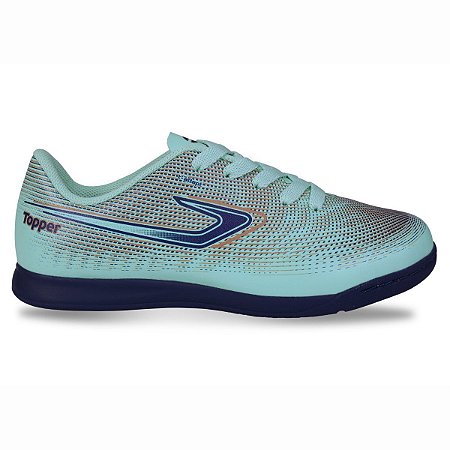 Chuteira Topper Slick VI Infantil Azul Marinho Dourado