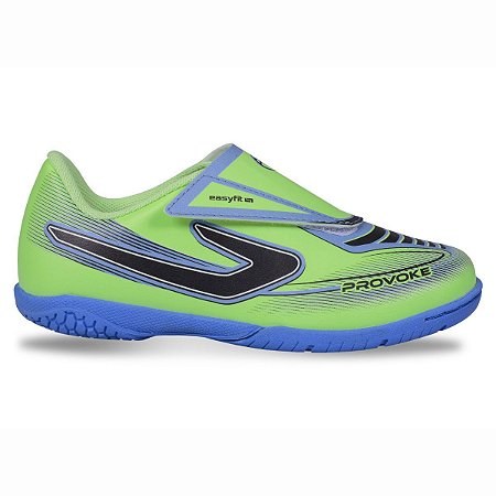 Chuteira Topper Futsal Provoke III Infantil Verde Azul Preto