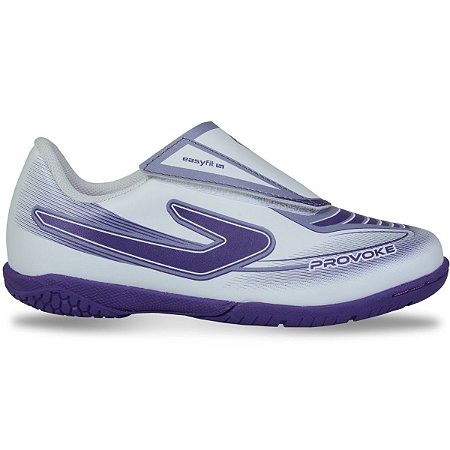 Chuteira Topper Futsal Provoke III Infantil Branco Roxo