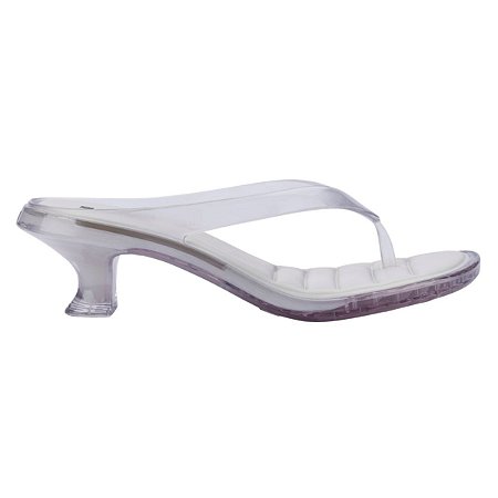 Sandália Melissa Thong Kitten Heel Feminina Vidro Branco