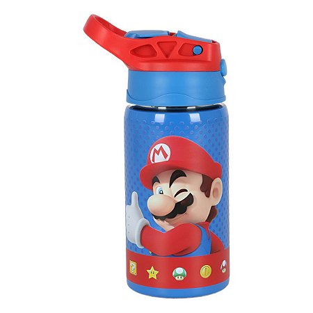 Garrafa Aço Inoxidável 500ml Mario Azul Luxcel