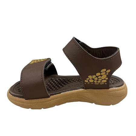 Sandália Kidy Fly Dino Baby Marrom Bege com Brinde