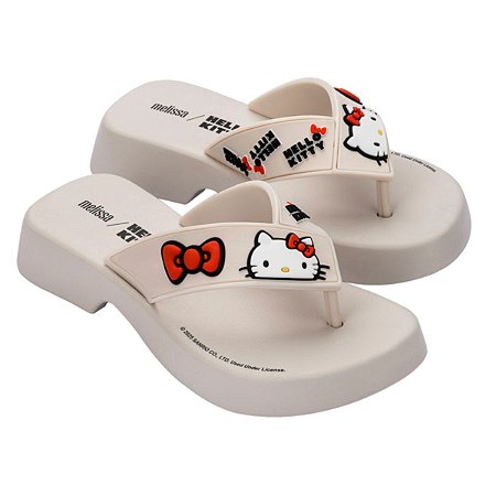 Sandália Melissa Flatform + Hello Kitty Branco