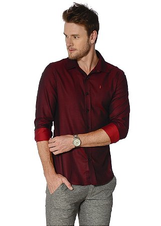 CAMISA RED FEATHER LUST BORDÔ